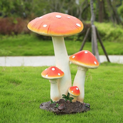 仿真大小蘑菇花园庭院摆件雕塑树脂工艺品户外园林装饰品别墅摆设-图3
